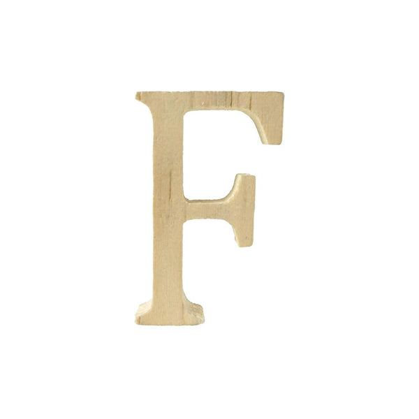 Pine Standing Wood Letter F, 2-Inch, 3-Count