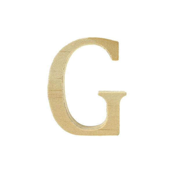 Pine Standing Wood Letter G, 2-Inch, 3-Count