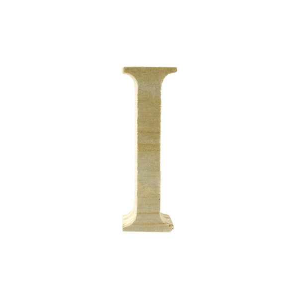 Pine Standing Wood Letter I, 2-Inch, 3-Count