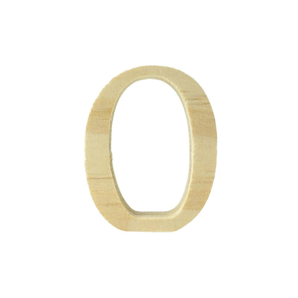 Pine Standing Wood Letter O, 2-Inch, 3-Count