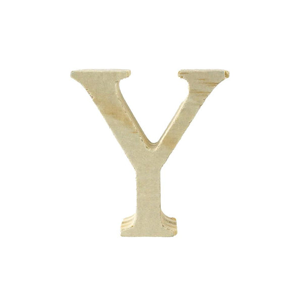 Pine Standing Wood Letter Y, 2-Inch, 3-Count