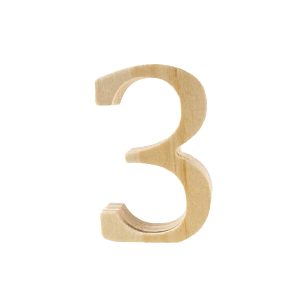 Pine Standing Wood Number 3, 2-Inch, 3-Count