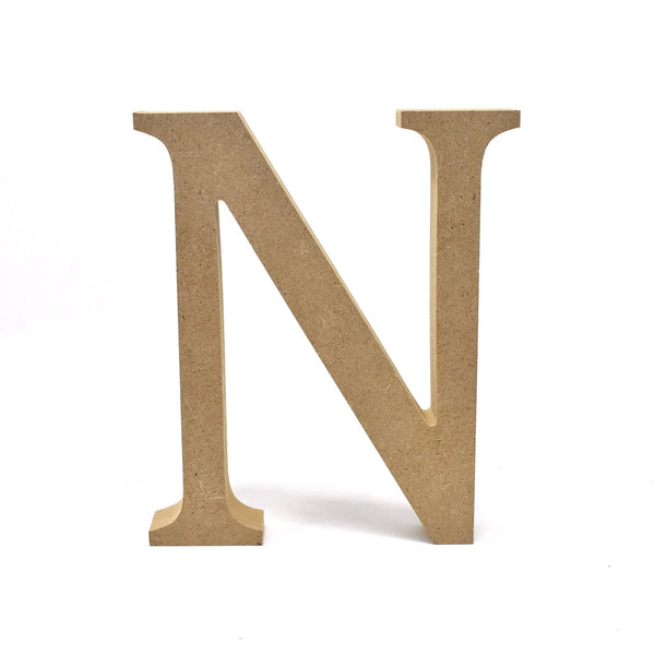 Smooth Pressed Board Wood Serif Letter, Natural, 5-1/8-Inch, N