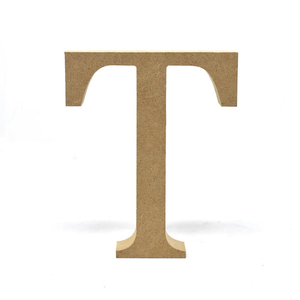 Smooth Pressed Board Wood Serif Letter, Natural, 5-1/8-Inch, T