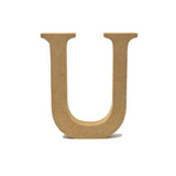 Smooth Pressed Board Wood Serif Letter, Natural, 5-1/8-Inch, U