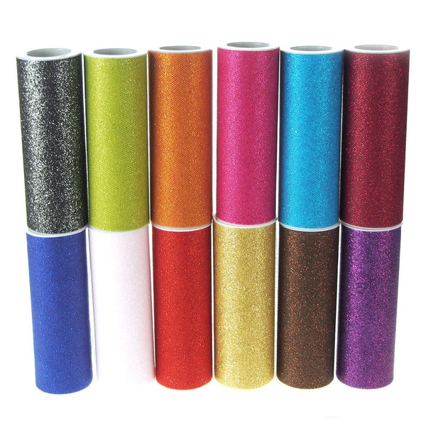 Glitter Tulle Spool Roll, 6-Inch, 10 Yards