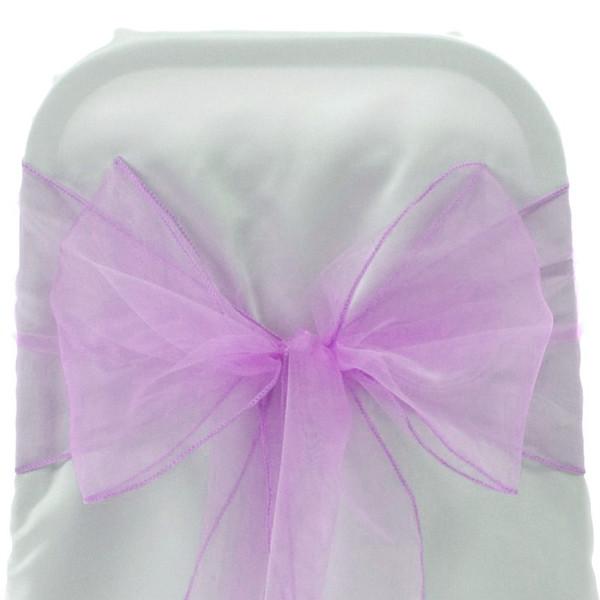 Organza Chair Bow Sash, 9-inch, 10-feet, 6-piece, Mauve