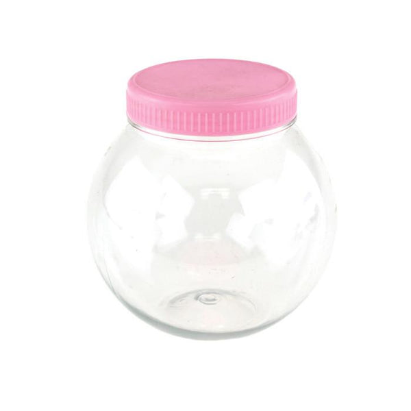 Plastic Round Favor Container with Lid, 4-Inch, Medium, Light Pink