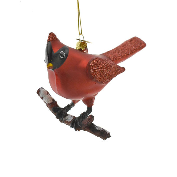 Noble Gems Glass Cardinal Ornament, Red, 4-Inch