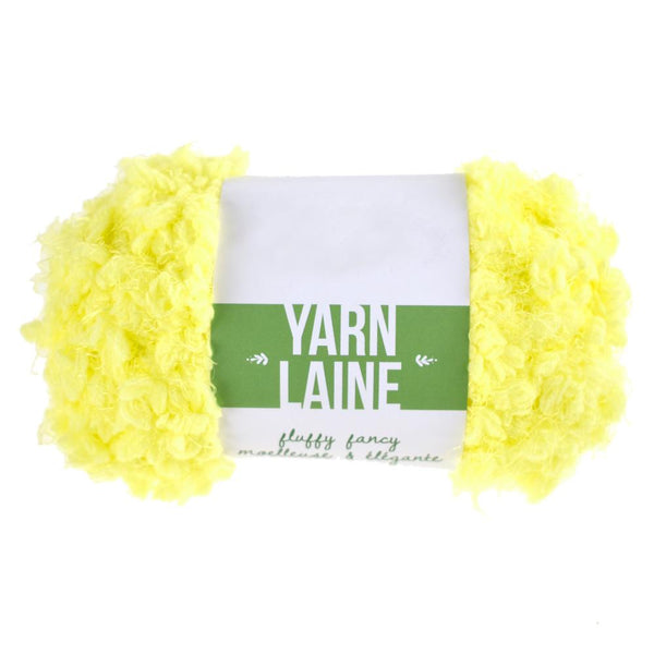 Fluffy Fancy Solid Colored Polyester Yarn Bundle, 65-Yard, Yellow