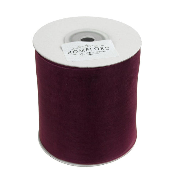 Satin-Edge Sheer Organza Ribbon, 2-3/4-Inch, 25 Yards, Wine