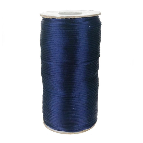 Satin Rattail Cord Chinese Knot, 1/16-Inch, 200 Yards, Navy Blue