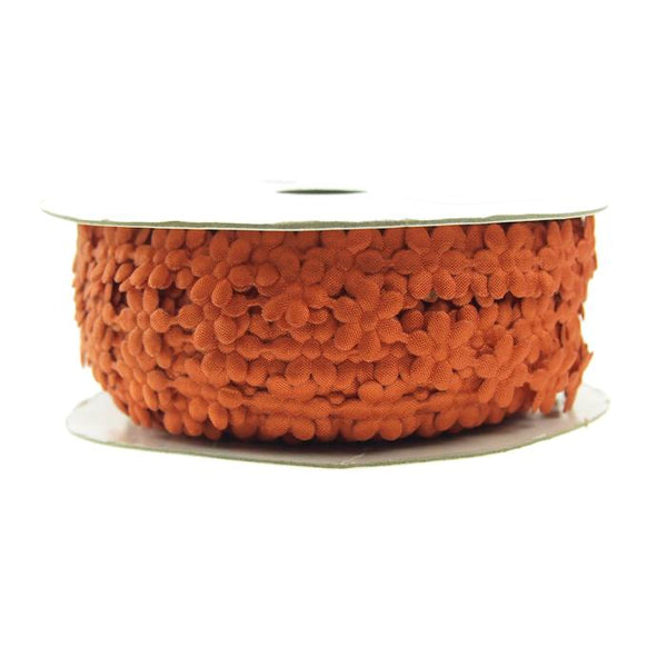 Polyester Flower Garland Ribbon, 3/8-Inch, 25-Yard, Orange