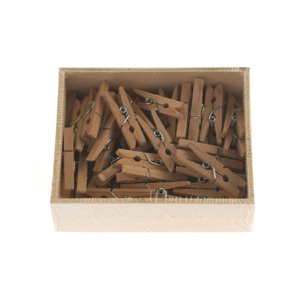 Mini Wooden Clothespins, 1-1/4-Inch, 50-Count, Natural