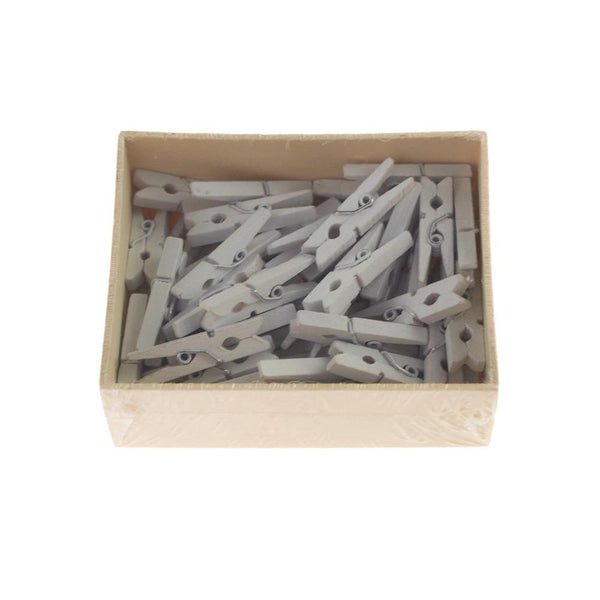 Mini Wooden Clothespins, 1-1/4-Inch, 50-Count, White