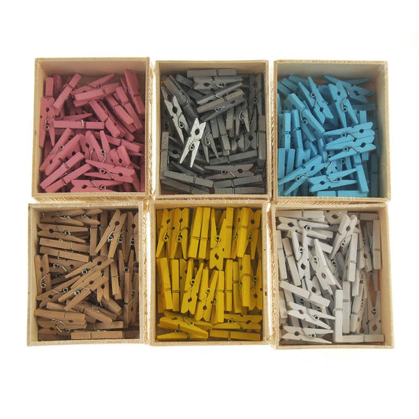 Mini Wooden Clothespins, 50-Count