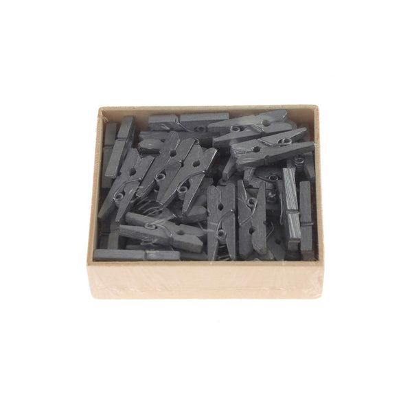 Mini Wooden Clothespins, 1-Inch, 50-Count, Silver