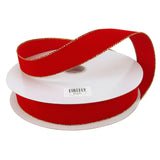 Red Velvet Christmas Ribbon Wired Edge, 50-Yard