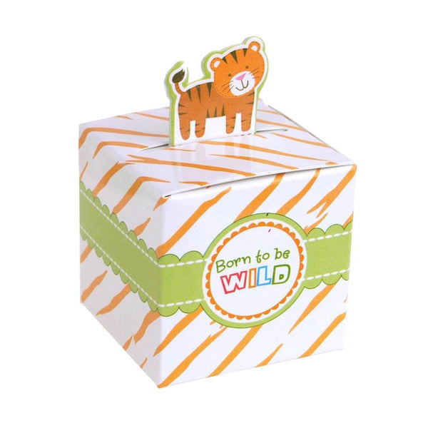 Tiger Safari Animal Baby Shower Favor Boxes, 2-Inch, 12-Piece