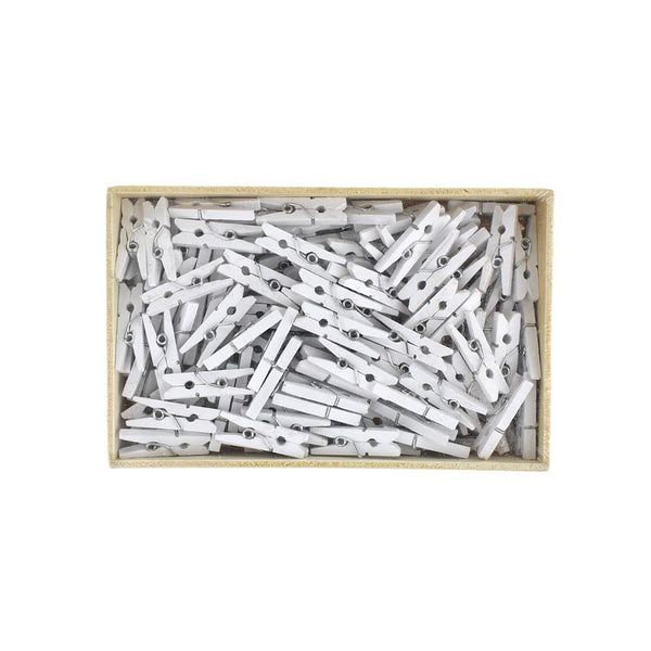 Mini Wooden Clothespins, 1-Inch, 144-Count, White