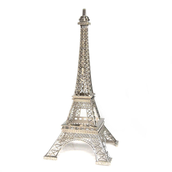 Metal Eiffel Tower Paris France Souvenir, 15-inch, Silver