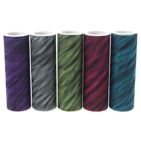 Zebra Print Tulle Roll Spool, 6-Inch, 10 Yards