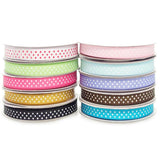 Swiss Dots Grosgrain Ribbon, 3/8-inch, 25-yard