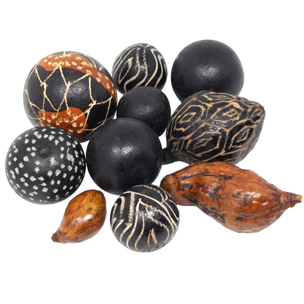 Decorative Baobab Bowl Filler, Assorted Maple Brown, 10-Piece