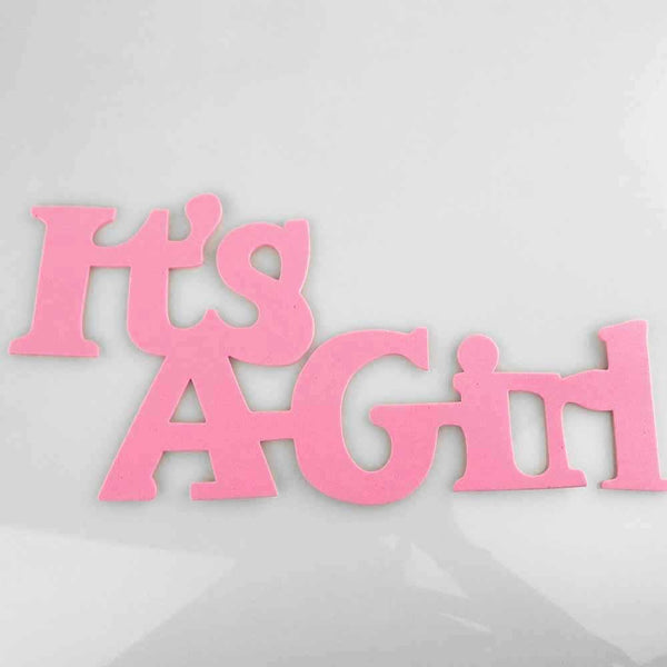 Its A Girl Foam Decor 4-1/2-Inch, Light Pink