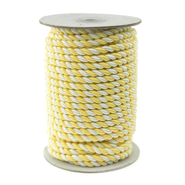 Pastel Twisted Cord Rope 2 Ply, 6mm, 25 Yards, Yellow