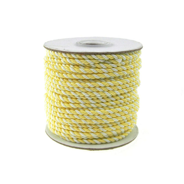 Pastel Twisted Cord Rope 2 Ply, 3mm, 25 Yards, Yellow