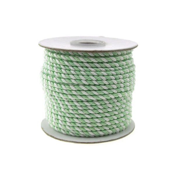 Pastel Twisted Cord Rope 2 Ply, 3mm, 25 Yards, Mint Green