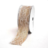 Faux Burlap Ribbon Lace Overlay, 1-1/2-inch, 10-yard