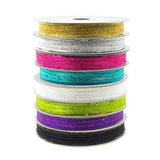 Sheer Glitter Stripe Corsage Ribbon, 5/8-Inch, 50-Yard