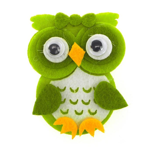 Owl Felt Animals, 2-inch, 12-Piece, Green