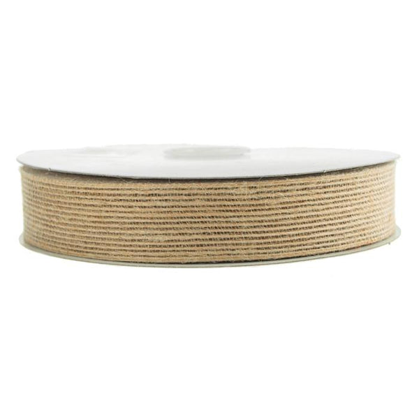 Natural Jute Wired Mesh Ribbon, 1-inch, 25-yard