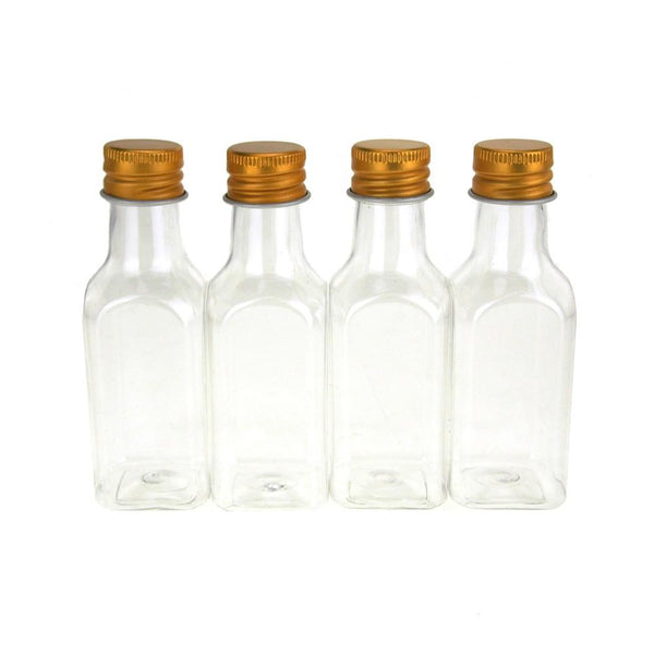 Baby Shower Plastic Bottle Favors, 3-3/4-Inch, 4-Piece, Gold