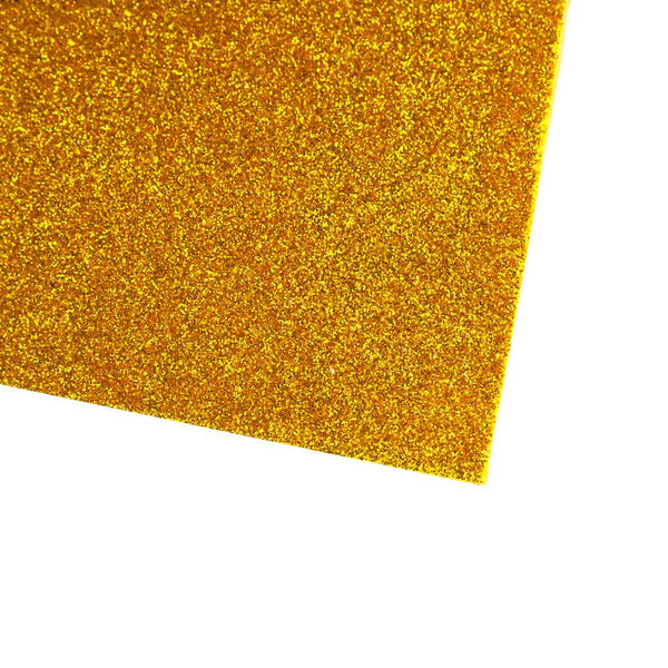 Self-Adhesive Glitter EVA Foam Sheet, 20-Inch x 27-1/2-Inch, 10-Piece, Gold