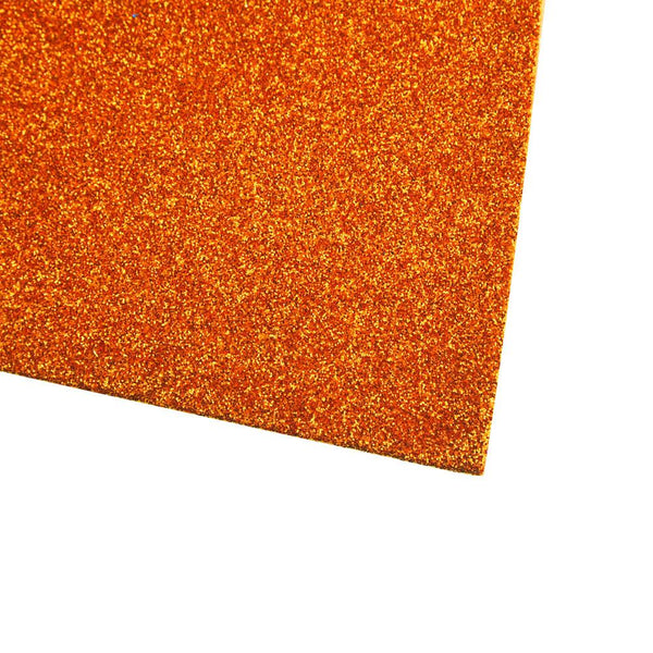 Self-Adhesive Glitter EVA Foam Sheet, 20-Inch x 27-1/2-Inch, 10-Piece, Orange