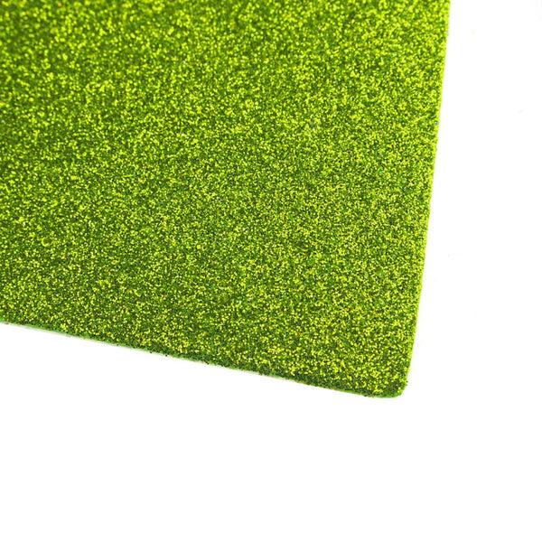 Self-Adhesive Glitter EVA Foam Sheet, 20-Inch x 27-1/2-Inch, 10-Piece, Apple Green