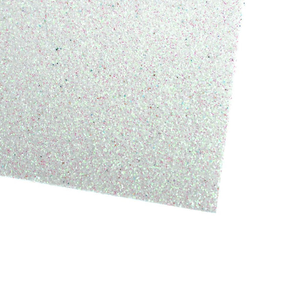 Self-Adhesive Glitter EVA Foam Sheet, 20-Inch x 27-1/2-Inch, 10-Piece, White