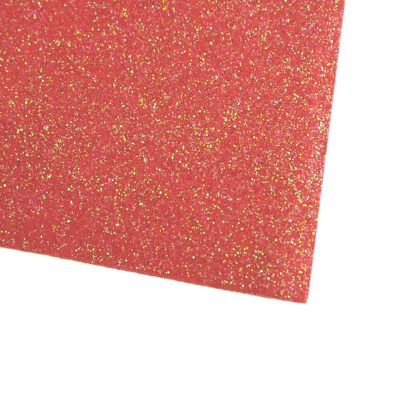 Self-Adhesive Glitter EVA Foam Sheet, 20-Inch x 27-1/2-Inch, 10-Piece, Coral