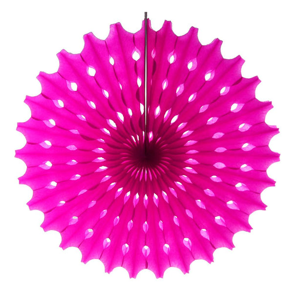 Decoration Hanging Paper Fan, 15-Inch, Fuchsia