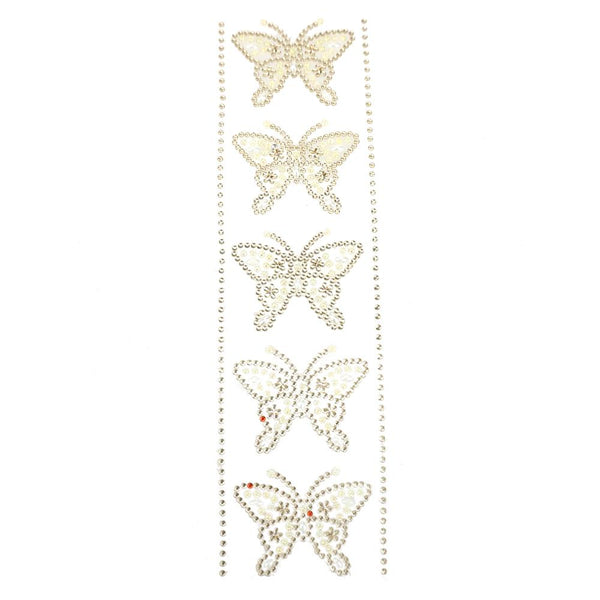 Self Adhesive Butterfly Rhinestone Stickers, 5-Count