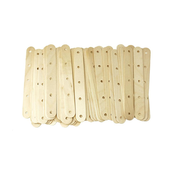 Wooden Craft Popsicle Sticks with Holes, Natural, 6-Inch, 50-Count