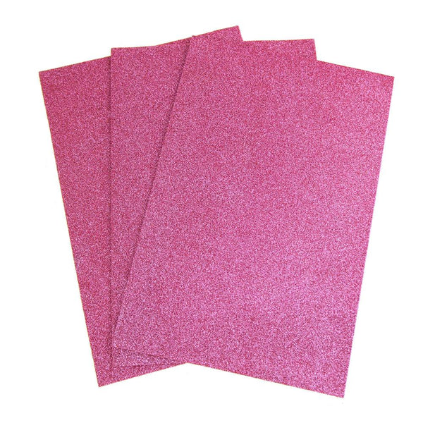 Self-Adhesive Glitter EVA Foam Sheet, 8-Inch x 12-Inch, 3-Count, Pink