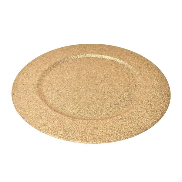 Glitter Round Charger Plate, 13-Inch, Rose Gold, 1-Count