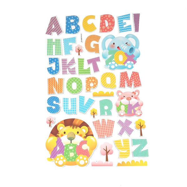 Safari Friends Alphabet Kid's Room Wall Art Stickers, 35-Piece