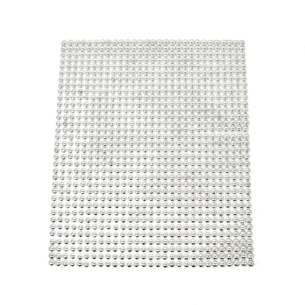 Pearl Stud Sticker Sheet, Silver, 8mm