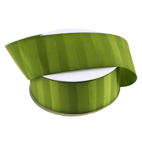 Horizontal Stripes Satin Ribbon, 1-1/2-Inch, 10 Yards, Olive